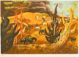 Millard Sheets, Untitled, Lithograph in Colors on Wove Paper "Summer Gold"
