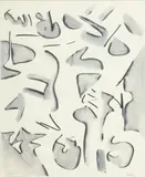 Jack Faxon, Untitled, Watercolor. Abstract in Grey And Black