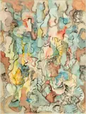 Jack Faxon, Abstract, Watercolor. Signed