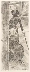 Untitled by Edgar Degas, Lithograph on Wove Paper Ca. 20th Century Reproduction, "Mary Cassatt at the Louvre", offered Jul 2024