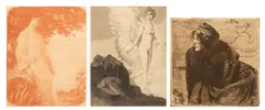 Paul-Albert Besnard, Untitled, Etching on Paper 1888, "Melancolie", Three Prints