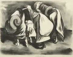 Chet La More, Untitled, Lithograph on Paper, Ca. 19th.c., "Refugees"