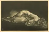 Reynold Weidenaar, Untitled, Mezzotint on Wove Paper 1947, "Penitent"