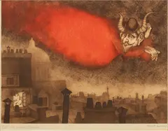 Enrique Marin, Untitled, Etching with Aquatint on Wove Paper, 1968, "La Midad Dormida"