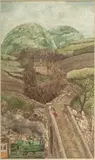 Roy Gerrard, Untitled, Watercolor And Ink over Graphite on Paper, 1978, "The Dales Excursion (The Favershams)"