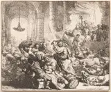 Untitled by Rembrandt Harmensz van Rijn, Etching And Drypoint 1635, "Christ Driving the Money Changers from the Temple", offered Jun 2024