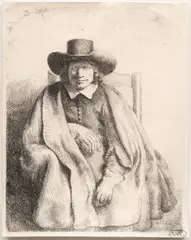 Rembrandt van Rijn, Untitled, Etching with Drypoint And Engraving 1651, "Clement De Jonghe, Printseller"