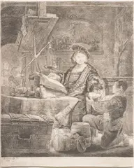 Rembrandt van Rijn, Untitled, Etching And Drypoint 1639 (18th Century Imp), "Jan Uytenbogaert, the Goldweigher"