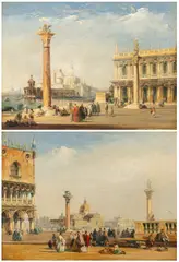 Edwart Pritchett, Untitled, Oil on Canvas, Views of St. Mark's Square, Venice