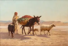 Matilda Lotz, Untitled, Oil on Canvas Ca. 1880-1900, "Going to Market"