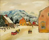 Clarence Gagnon, Untitled, Oil on Artist's Board, Ca. 1930, "Laurentian Village"
