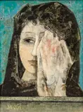 Sarkis Sarkisian, Untitled, Oil on Masonite, 1968, "Spanish Lady"