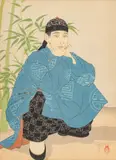 Paul Jacoulet, Untitled, Woodblock in Colors 1947, L'Homme Accroupi. Chinois (The Squatting Chinese Man)