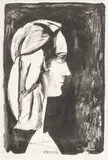 Pablo Picasso, Untitled, Lithograph on Arches Wove Paper, March 29th 1947, "Profil Au Fond Noir"