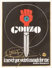 Untitled by Thomas W. Benton, Silkscreen in Colors on Wove Paper, "Hunter S. Thompson, Aspen, Colorado Poster", offered Jun 2024