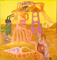 Steve Canaday, Untitled, Acrylic on Canvas 2016, "Lemonade Candy Machine"