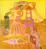 Steve Canaday, Untitled, Acrylic on Canvas 2016, "Lemonade Candy Machine"