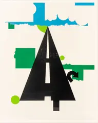 Allan D'Arcangelo, Untitled, Silkscreen in Colors on Vinyl, Ca. 1965, "Landscape II"