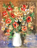 Jean Dufy, Gouche And, Watercolor on Wove Paper "Fleurs"