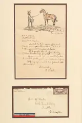 Untitled by Earle Erik Heikka, 1932, Ink And Watercolor Illustrated Letter, Ca. June 28, offered Jun 2024