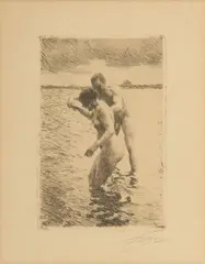 Untitled by Anders Zorn, Etching on Laid Paper, Ca. 1919, "The Pilot", offered Jun 2024