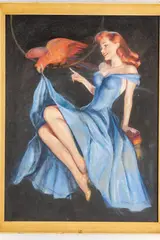 Bradshaw Crandell, Untitled, Pastel on Illustration Board, Ca. 1940, Redheads