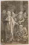 Albrecht Durer, Untitled, Engraving on Paper Ca. 19th C., "St. Peter And St. John at the Gate"