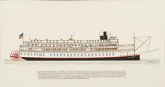 Untitled by Frank Crevier, Ink And Gouache Drawing on Paper, 1970, "Delta Queen", offered Jun 2024