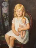 Roy Charles Gamble, Untitled, Oil on Canvas, "Portrait of Mary Francis Peez,"