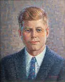 Richard Vernon Goetz, Untitled, 1961, Oil on Canvas, Portrait of John F. Kennedy