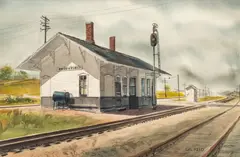 Gil Reid, Untitled, Watercolor on Paper, "Brookfield Junction Depot, WI"