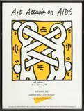 Keith Haring, Untitled, Poster, Signed 1988, "Art Attack on Aids"
