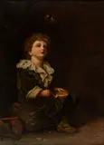 John Everett Millais, Untitled, Oil on Canvas, Late 19th/early 20th C., "Bubbles"