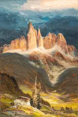 Heinz Münnich, Untitled, Oil on Canvas "Mountain Scape"