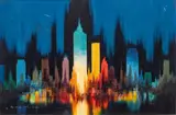 Heinz Münnich, Untitled, Oil on Canvas, "Cityscape"
