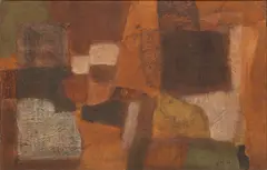 Walter Thrift, Untitled, Oil And Collage on Board, "Persepolis Ruins No. 1"