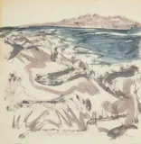 Jack Faxon, Untitled, Watercolor "Abstract Landscape"