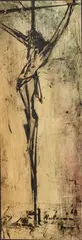 Robert Rukavina, Untitled, Oil on Paper 1968, "Crucifixion"