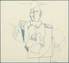 Sketch in Blue by Jack Faxon, Ink, offered Jun 2024