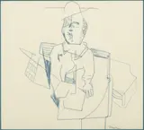 Jack Faxon, Sketch in Blue, Ink
