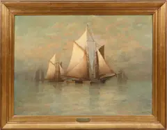 Reginald Cleveland Coxe, ' W 51', Oil on Canvas, Ca. 1880s, "The Gloucester Fishing Fleet"