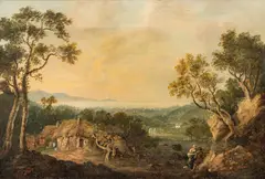 John Henry Campbell, Untitled, Oil on Canvas Ca. 1805-1810, "County Dublin Overlooking Killiney Bay"