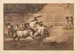 Francisco Goya, Untitled, Etching on Laid Paper, "Cheval Renverse Par Un Taureau, Plate 35B from La Tauromaquia"