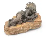 Carl Kauba, Untitled, Bronze Sculpture, Early 20th C., "Smoking Elk"
