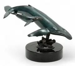 Randy Puckett, Untitled, Bronze Sculpture 1984, "Humpback And Calf"