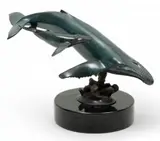 Randy Puckett, Untitled, Bronze Sculpture 1984, "Humpback And Calf"