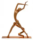 Franz Hagenauer, Mid Century Modern Wood & Copper Figural, Sculpture