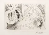 Pablo Picasso, Untitled, Etching on Montval Laid Paper 1934, "Rembrandt Et Tetes De Femme, from La Suite Vollard"