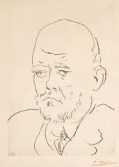 Untitled by Pablo Picasso, Etching on Laid Paper, 1937, "Portrait De Vollard III", offered May 2024