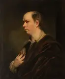 Joshua Reynolds, Untitled, Oil on Canvas, 19th C., "Portrait of Oliver Goldsmith"